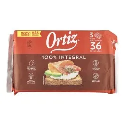 Pan tostado 100% integral Ortiz 320 g