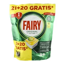 Lavavajillas Fairy Todo en uno limón 21 + 20 cápsulas gratis