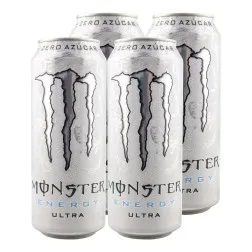 Bebida energética Monster Energy Ultra Zero 50 cl pack 4 latas