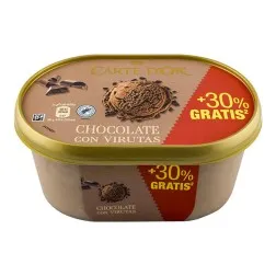 Helado chocolate Carte D'or tarrina 1 litro + 30% gratis