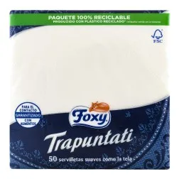 Servilletas de papel doble capa Foxy Trapuntati 38.5x37 cm 50 ud