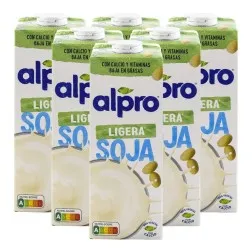 Bebida de soja Alpro Ligera 1 litro pack 6 bricks
