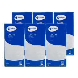Leche entera Coaliment 1 litro pack 6 bricks