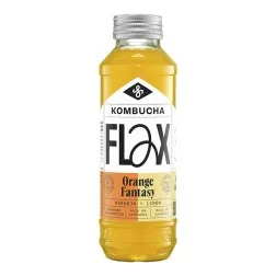 Kombucha naranja y limón Orange Fantasy Flax & Kale botella 330 ml