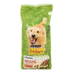 Pienso para perros adultos con buey cereales y verduras Friskies 5 Promesas saco 15 kg