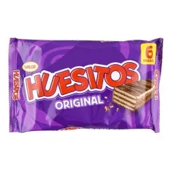 Barrita de barquillo cubierto de chocolate con leche relleno de cacao Huesitos Original 6 ud 120 g