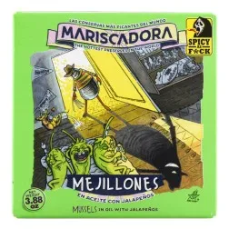 Mejillones en aceite con jalapeños Mariscadora 12-16 piezas lata 110 g
