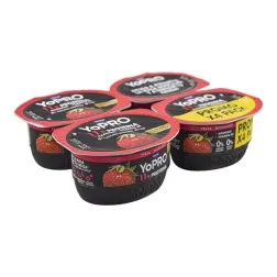 Yogur proteico sabor fresa sin azúcares añadidos 0% materia grasa YoPRO Danone pack 4x120 g