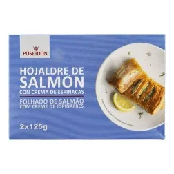 Hojaldre de salmón con crema de espinacas Poseidon caja 2x125 g