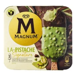 Helado sabor pistacho con pistachos caramelizados Magnum Signature La Pistache caja 3 ud 280 ml
