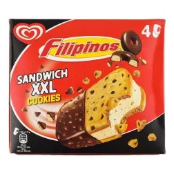 Sandwich de helado Filipinos Cookies XXL caja 4 ud 520 ml