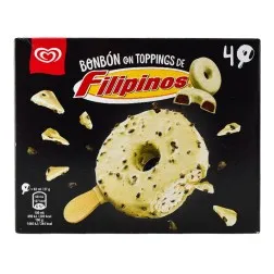 Helado bonbón con toppinngs de Filipinos 4 ud caja 248 ml