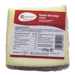Queso curado de oveja Coaliment cuña 250 g