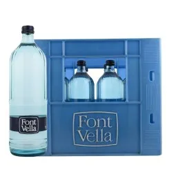 Agua mineral Font Vella 1L 12 botellas cristal retornable - Zaragoza
