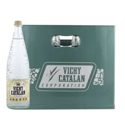 Agua con gas Vichy Catalan 1L 12 botellas cristal retornable-Zaragoza