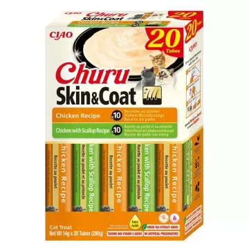Churu Cat Skin & Coat Caja Variedades Pollo y Pollo con Vieira