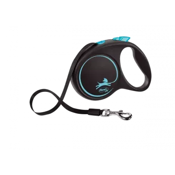 Flexi Correa Extensible Black Design Azul Cinta 5m