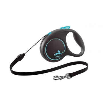 Flexi Correa Extensible de Cordón Black Design Azul