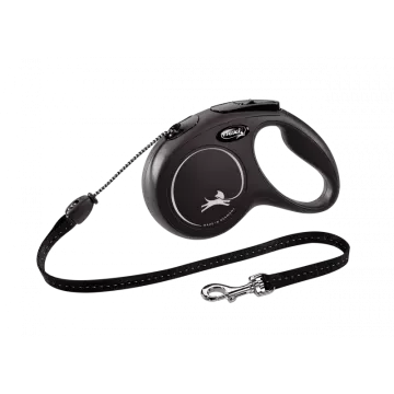 Flexi Correa Extensible de Cordón New Classic Negro