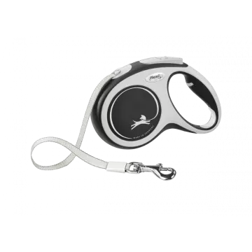 Flexi Correa Extensible de Cinta New Confort Negro