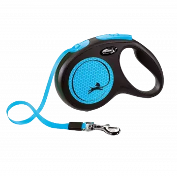 Flexi Correa Extensible Reflectnte de Cinta New Neón Azul