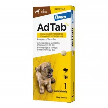 AdTab Antiparasitario comprimido masticable para perros - 56mg 1,3-2,5kg