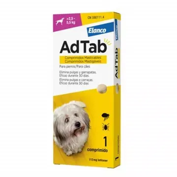 AdTab Antiparasitario comprimido masticable para perros - 112mg 2,5-5,5kg