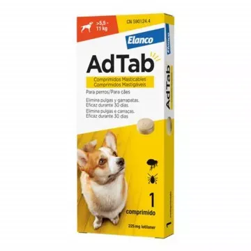 AdTab Antiparasitario comprimido masticable para perros - 225mg 5,5-11kg
