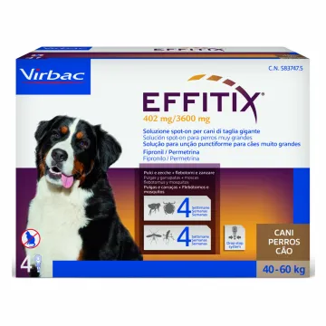 Virbac Pipetas Effitix Solución Spot-On para Perros 4 pipetas - 40 - 60 kg