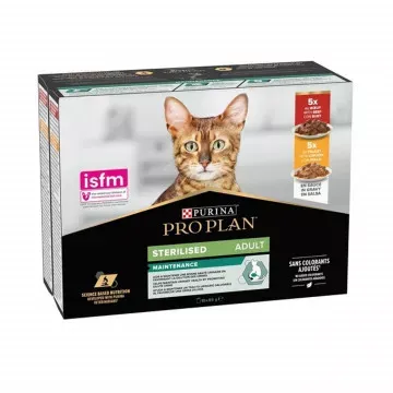 Purina Pro Plan Pack Gatos Sobres para Gatos Esterilizados Buey y Pollo 10 x 85 gr - 10 x 85 gr