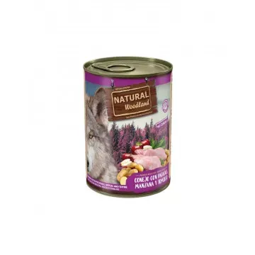 Natural Woodland Lata Perro Conejo con Patatas, Manzanas y Tomillo - Pack 6 x 400 gr