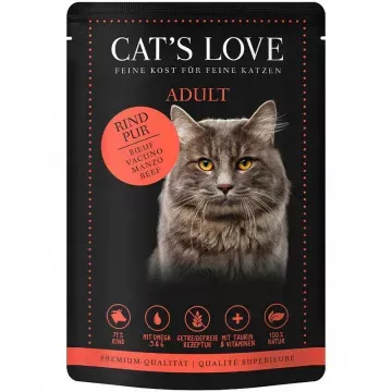 Cat´s Love Sobres en Gelatina para Gatos Adultos Puro 85 Gr - Ternera