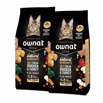 Ownat Cat Ultra Young Sterilized - Pack 2 x 8 Kg