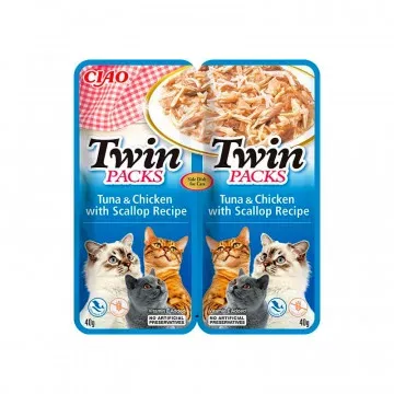 Churu Cat Twin Packs Receta de Atún y Pollo en Caldo de Vieira - 2 x 40 gr