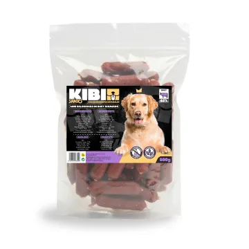 KIBI Mini Salchichas de Buey Ahumadas para Perros - 500 gr