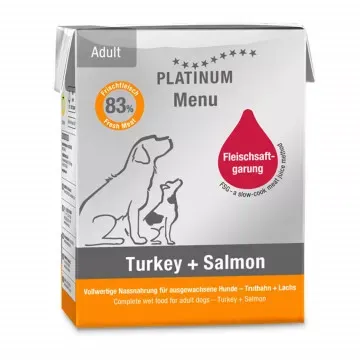 Platinum Tetra Adult Dog Turkey + Salmón - Pack 12 x 185 gr