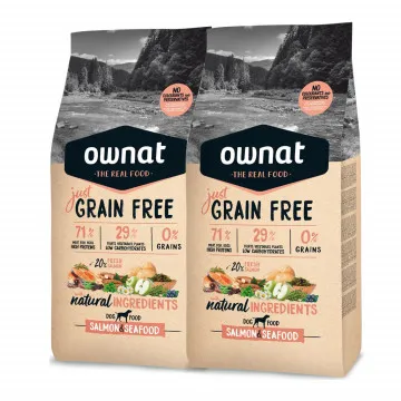 Ownat Just Grain Free Salmon & Sea Food - Pack 2 x 3 Kg