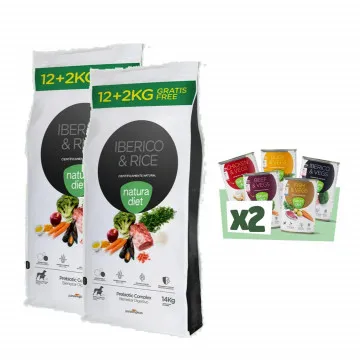 Natura Diet Iberico & Arroz - Pack 2 x 12 + 2 Kg