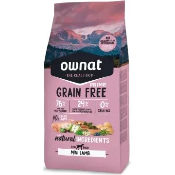 Ownat Prime Grain Free Mini Adult Lamb - Pack 2 x 3 Kg