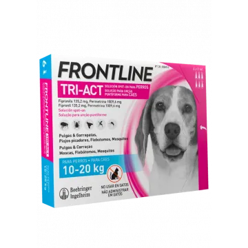 Frontline Tri-Act Solucion Spot-On para Perros caja con 6 pipetas - 10 - 20 kg