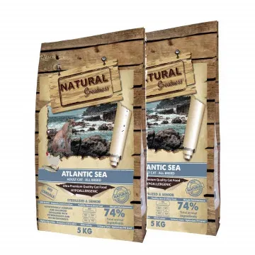 Natural Greatness Receta Atlantic Sea Gatos Adultos, Esterilizados y Senior - PACK 2 x 5 Kg