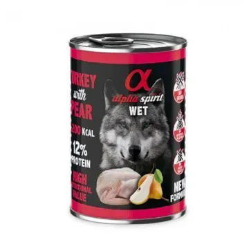 Alpha Spirit Húmedo Lata Pavo con Pera 400gr - Pack 6 x 400 gr