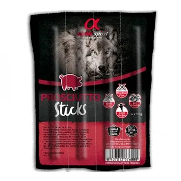 Alpha Spirit Ristra de Barritas para Perros 4 unid. - Jamón