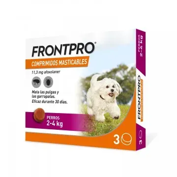 Frontpro Antiparasitario Para Perros 3 Comprimidos Masticables - 2 - 4 Kg
