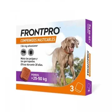 Frontpro Antiparasitario Para Perros 3 Comprimidos Masticables - 4 - 10 Kg