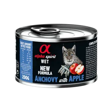 Alpha Spirit Húmedo Lata Gatos 200 gr Boqueron con Manzana roja - 200 gr