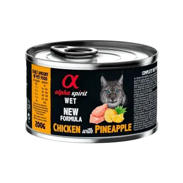 Alpha Spirit Húmedo Lata Gatos 200 gr Pollo con piña - 200 gr