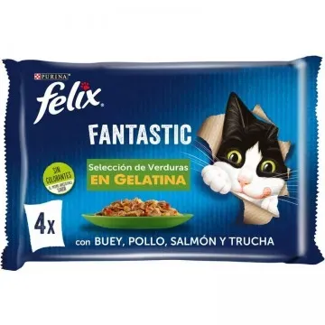 Felix Fantastic Seleccion de Verduras sobres en Gelatina - 4 x 85gr