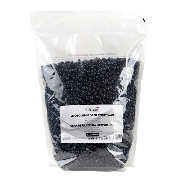 CERA DEPILATORIA EN PERLAS NEGRA EN BOLSA DE 1 KG