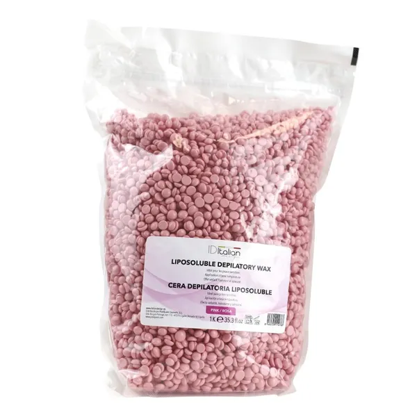 CERA DEPILATORIA EN PERLAS ROSA EN BOLSA DE 1 KG